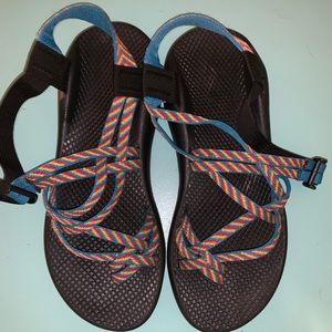Rainbow colored Chacos!! Size 38